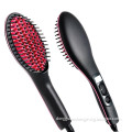 Portable Electric straightener brush LCD display fast hair straightener brush